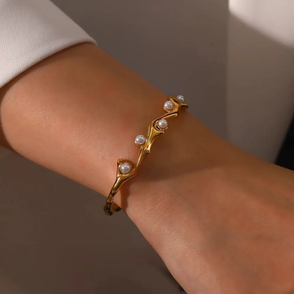 Pearl Vine Cuff Bracelet